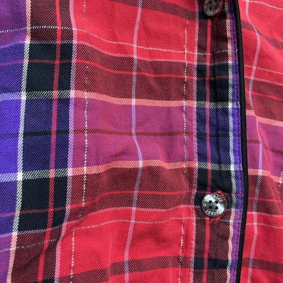 VICTORIA'S SECRET Boyfriend Plaid Sleepshirt Sz Small Metallic Detail - Picture 5 of 8